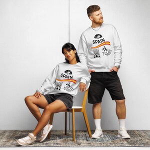 Unisex SPAIN logo Print Crew neck sweatshirt Fit Soft Perfect Daily Sweatshirt