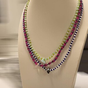 Dainty Seed  Handmade Beaded Necklace&Rings Set, Waterproof Beaded Necklace, Summer Jewelry, Durable Necklace, Colorful Beaded Choker