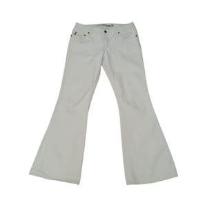 Vintage Mudd Y2K Low Rise Flare Jeans Cream Womens 9 Denim White 2000s Retro