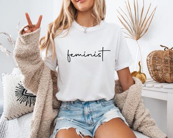 Feminist Shirt, Feminists T-shirt, Womens or unisex feminist slogan shirt, Feminist cute pocket print tee, EU