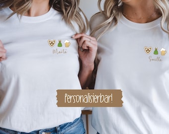 Oktoberfest Shirt personalisierbar, Oktoberfest Gruppenshirt, Bayerisches Bier T-Shirt, Dirndl Shirt JGA, Volksfest Gruppenshirt