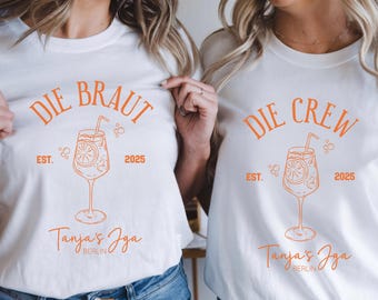 Spritz JGA Shirt, Spritz Bride & Team Bride, JGA T-Shirt, Aperetivo Party Outfit, Drinking Shirts Bacheloretteparty, JGA Shirt Name
