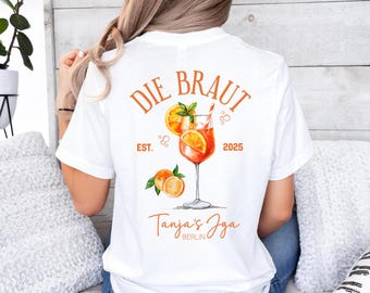 Spritz JGA Shirt, Spritz Bride & Team Bride, Sommer JGA T-Shirt, Aperetivo Party Outfit, Drinking Shirts Bacheloretteparty