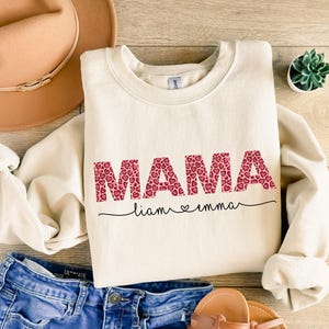 Personalized Mama sweatshirt with Names, Custom Mama Sweater, Mom Crewneck, Mothers Day Gifts, Mothers Day, New Mom & Pregnancy Outfit, EU