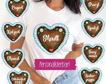 Oktoberfest Shirt personalisierbar, Oktoberfest Gruppenshirt, Bayerisches Bier T-Shirt, Dirndl Shirt JGA, Volksfest Gruppenshirt