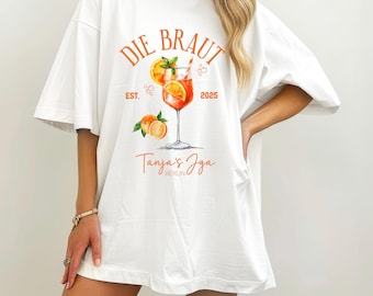 Spritz JGA Shirt, Spritz Bride & Team Bride, Sommer JGA T-Shirt, Aperetivo Party Outfit, Drinking Shirts Bacheloretteparty