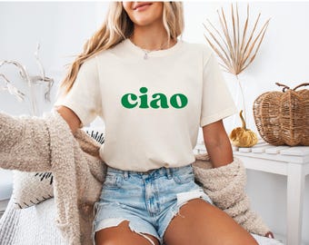 ciao-t-shirt, ciao-shirt, ciao Italiaans shirt, ciao dames-T-shirt, unisex fashion-T-shirt, ciao-t-shirt, EU