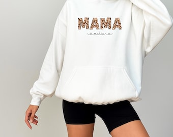 Personalisierter Mama Hoodie mit Kindername, Mama Hoodie, Weihnachtsgeschenk Mama, personalisierte Kinder Name Pullover, Mama T-Shirt
