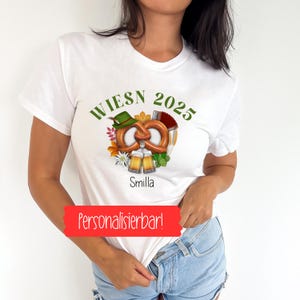 Oktoberfest Shirt personalisierbar, Bayerisches Bier T-Shirt, Trachten Look Dirndl Shirt, Volksfest Gruppenshirt, Shirt für Bierfreunde