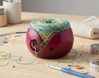 Floral Yarn Bowl, Tangle Free Yarn Holder for Crocheters and Knitters
