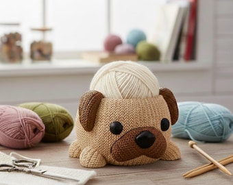 3D Printed Dog Yarn Bowl, Knit Texture, Gift for Crafters