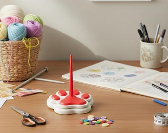 Paw Print Yarn Spinner, 3D Printed Knitting Crochet Accessory