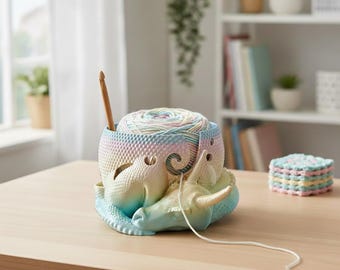 Dragon Yarn Bowl with Tool Holes - 3D Printed