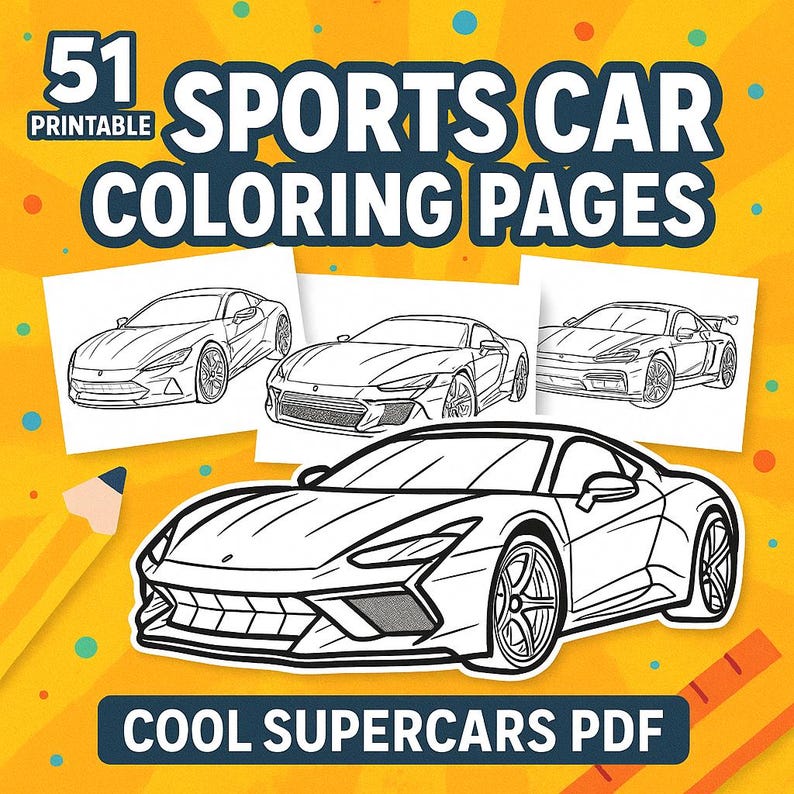 51 Printable Sports Car Coloring Pages for Kids & Adults – Cool ...