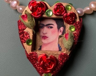 Mini Frida Kahlo Shrine Necklace