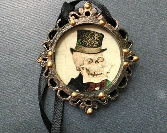 Dapper Skeleton Ornament or Necklace