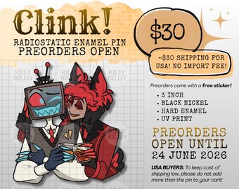 Clink! Broche de esmalte radiostático︱PRÉ-VENDA