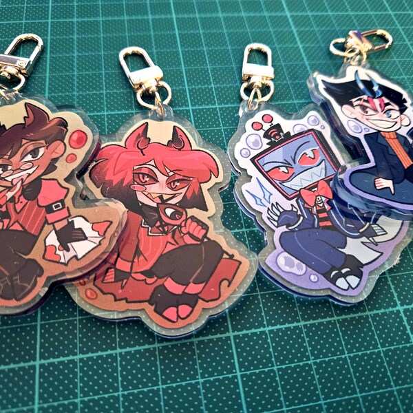 Alastor & Vox︱Double-Sided 3" Acrylic Keychain︱