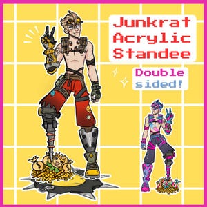Figura acrílica holográfica de Junkrat Overwatch / Jamison Fawkes (EN MANO)