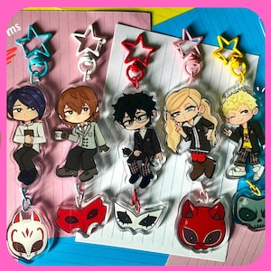 Llaveros acrílicos inspirados en Persona P5 / Charms de conexión