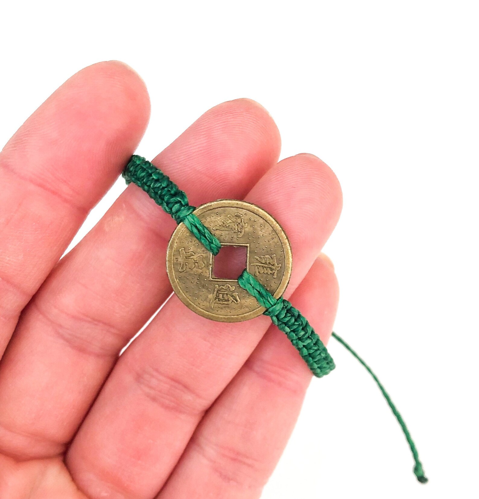 Chinese coin string bracelet Gold Coin jewelry Hippie coin wax Etsy