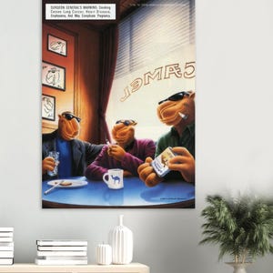 Poster vintage Camel / Stampa pubblicitaria retrò di sigarette / Arte murale sul tabacco anni '80 / Decorazione classica americana / Poster pubblicitario della vecchia scuola