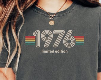 1976 Limited Edition Birthday T-Shirt, Vintage 1976 Shirt for 50th Birthday Gift, Retro 70s Born in 1976 Tee, Classic Style