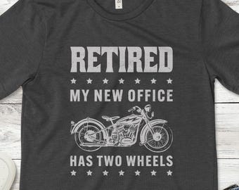 Retirement Shirt, Biker Gift for Retired Men, Grandpa or Dad Shirt, Unisex Tee For Biker Dads, Motorcycle Retirement Shirt, Retirement Tee