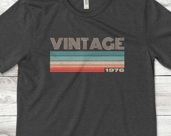 Vintage 1976 Graphic Tee, 50th Birthday Shirt