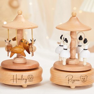 Caja musical de madera personalizada, regalo de Pascua personalizado para niños, regalo de baby shower, regalo de vacaciones, decoración de guardería, caja de música grabada, regalo de primer cumpleaños