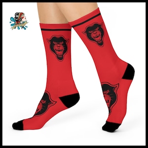 Novelty Tattoo gift socks for tattoo artist panther tattoo socks funny white sock matching group or team birthday present for him or her