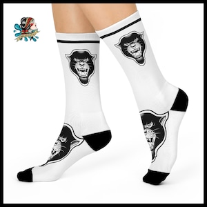 Cushioned Tattoo gift socks for tattoo artist panther tattoo socks funny white sock matching group or team birthday present for him or her