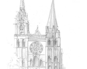 8x10 Print - Chartres Cathedral, France