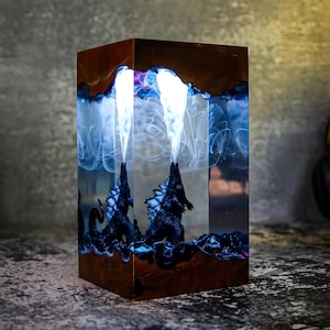 Monster Burning Night Light: Anime Epoxy Resin Lamp