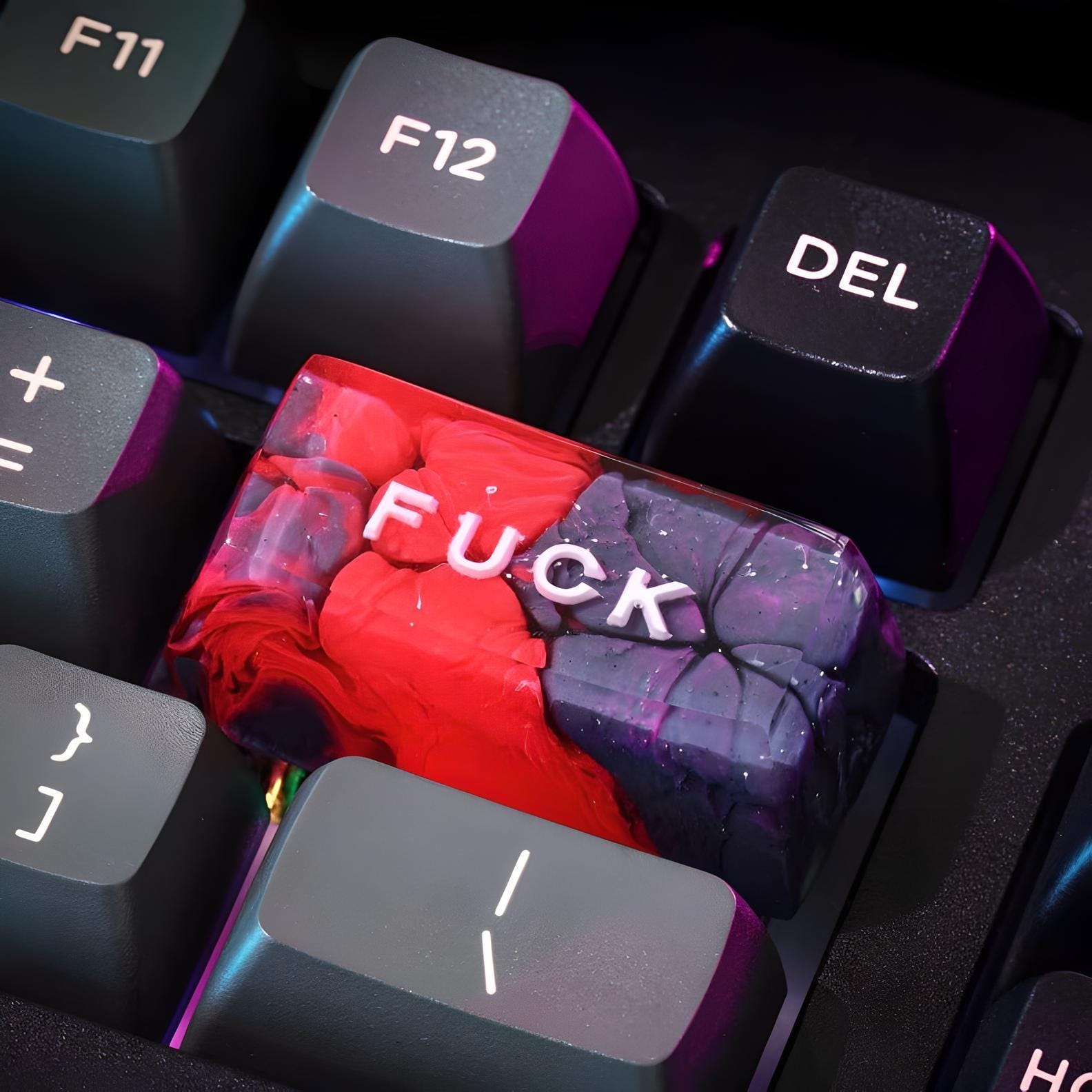 Fuck keycap voor Backspace Aangepaste ambachtelijke keycaps, gepersonaliseerde keycap voor mechanisch toetsenbord, SA keycap Handgemaakte ambachtelijke keycap