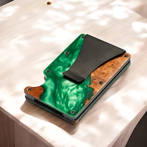 Einzigartiges Geschenk für Männer, Harz Holz Geldklammer, Kartenhalter Brieftasche, Groomsmen Geschenke, Vatertagsgeschenk, Männer Brieftasche, handgemachtes Geschenk