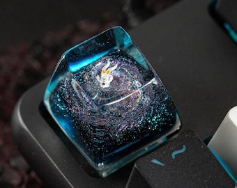 Interstellar Galaxy Artisan Keycap, Resin Spacebar Keycap voor Cherry MX, Galaxy Keycap, SA Profile Custom Keycaps voor mechanisch toetsenbord.