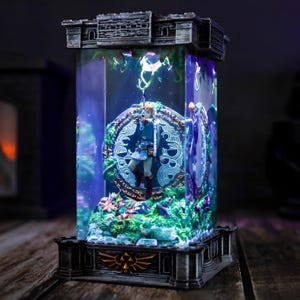 Zelda Link Diorama Epoxy Lamp: Totk Night Light, Gamer Gift