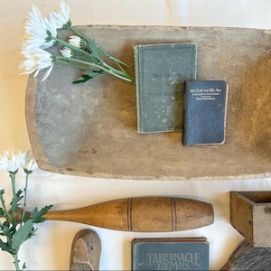 Vintage Primitive Dough Bowl || Antique Wooden Bread Bowl || Farmhouse Decor