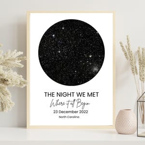 Custom The night we met, Personalized Birthday Gift, Night Sky Print Day You Were, The Night We Met Wall Art Digital Download,valentine gift