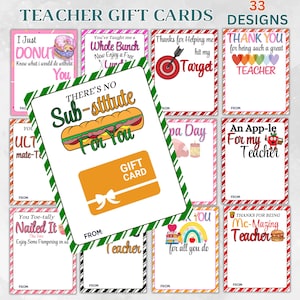 33 Porta-cartões-presente para a Semana de Agradecimento ao Professor, 5x7, Cartão-presente de agradecimento ao professor, Lindo livro de cartões-presente para professores com café/spa/hambúrguer