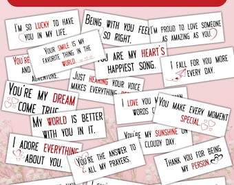 Mini love notes for valentines, Love notes cards, Printable love notes, Couple gifts, Boyfriend love note, Lunchbox love notes, love Cards