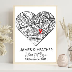 Wenn wir uns trafen, Map Print, Unser erstes Date, Geschenk zum Hochzeitstag, Wo alles begann, Geburtstagsgeschenk Poster