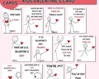 Slang Kids Valentine's Day Cards, Funny Printable Classroom Valentine, Teen Tween School Valentines, Boys Valentines, Funny Valentine Card