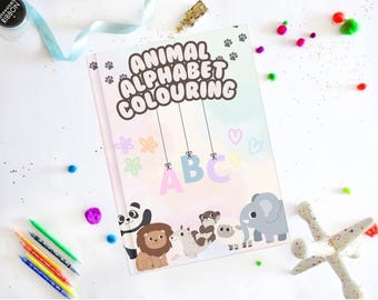 Alphabet Tiere 2-in-1 Mal- und Handschrift-PDF - 52-seitige Lernaktivität für Kleinkinder und Vorschulkinder
