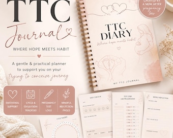 TTC Journal Printable, Fruchtbarkeit Planer, Zyklus Tracker, Schwangerschaftstagebuch (digitaler Download)