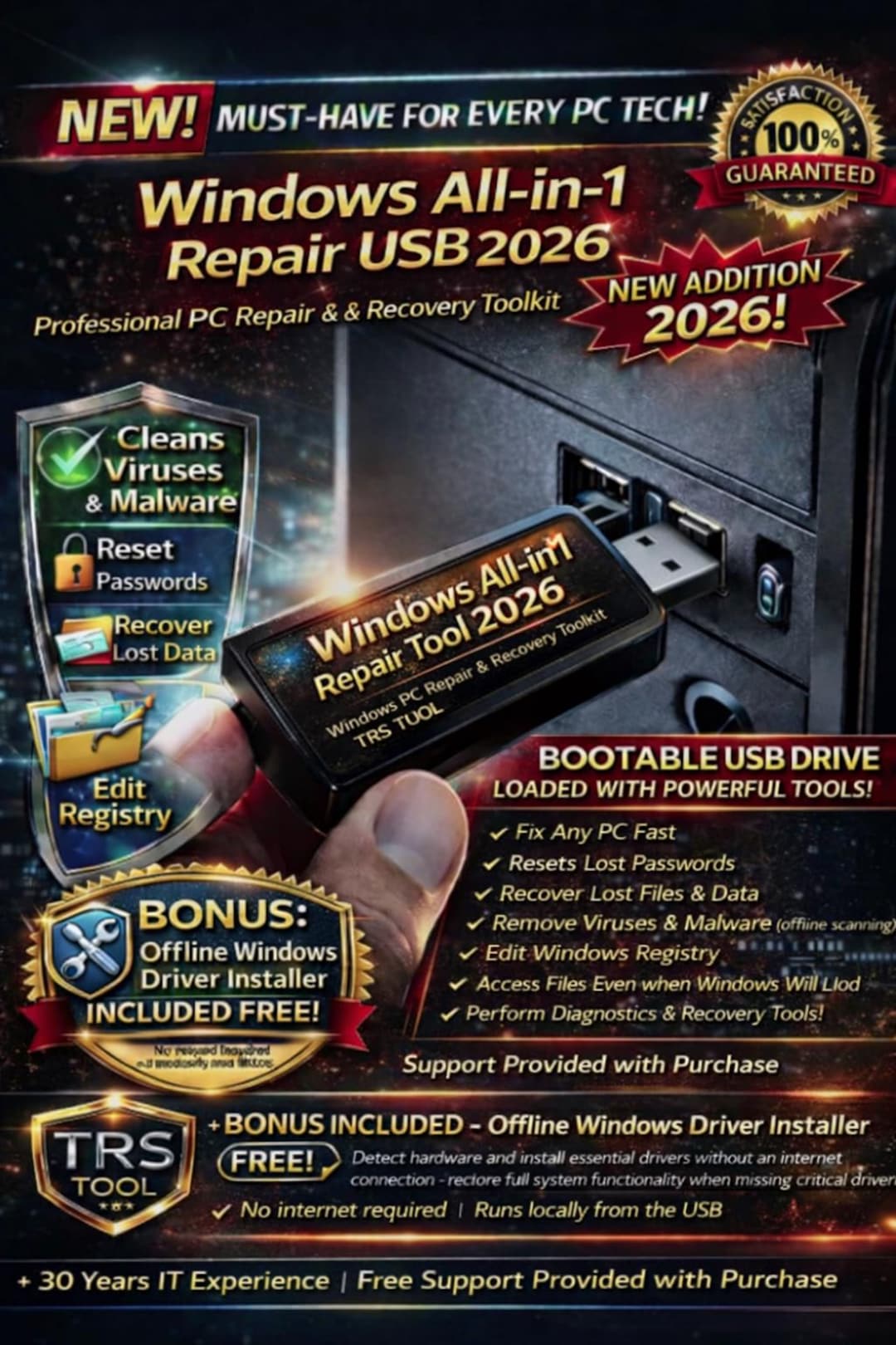 Computer Repair USB Toolkit | Bootable Recovery & Diagnostics for ...