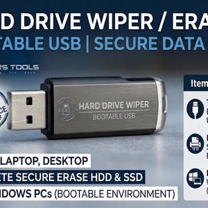 Secure Data Eraser Bootable USB | HDD SSD Wipe Tool (Windows PCs)