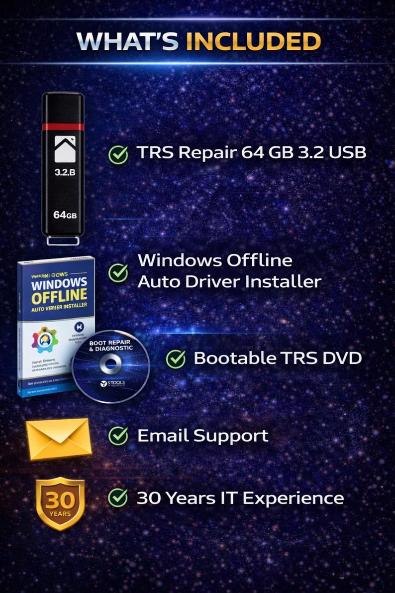 Pro-grade Bootable Recovery Toolkit (64GB) USB 2026 | Offline PC ...