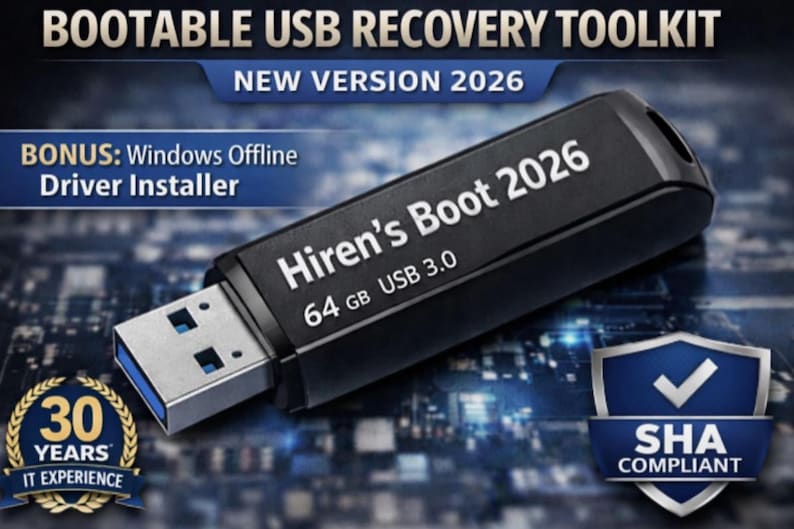 Usb Checking Bonus PC Repair & Recovery Bootable USB 2026 | Offline Diagnostics, Data ...